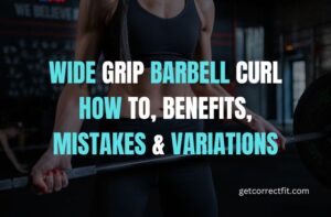 wide grip barbell curl exercise